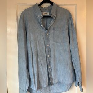 Buck Mason Men’s Long Sleeve Chambray Button Down Shirt - Size L